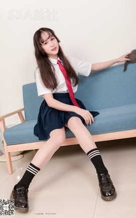 丝社SSA NO.141 丹丹 JK制服黑色半膝袜肉丝穿搭示范[133P]