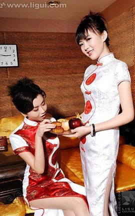 丽柜写真Ligui 2009.01.21 香丝美足互吻 MODEL 由美 菲菲[36P]