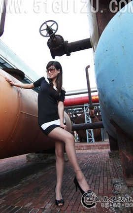 王朝贵足 No.518 宣萱紧身短裙灰丝黑高钢铁森林系列C[15P]